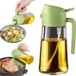 500ml Glass Oil Dispenser Bottle | Spray & Pour Oil Bottle - Image 2