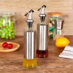 330ml Leak-Proof Stainless Steel & Glass Oil Dispenser Bottle