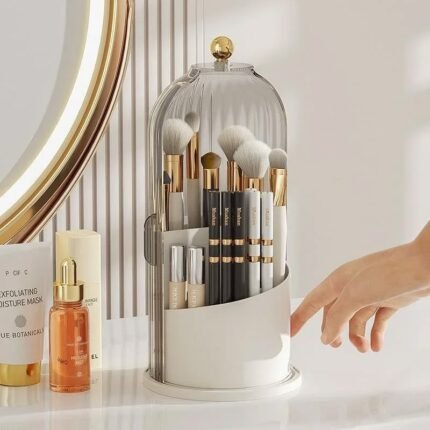 360° Rotating Makeup Brush Holder Organizer