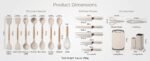 19-Piece Premium Off-White Silicone Cooking Utensils & Kitchen Knife Set - Image 3
