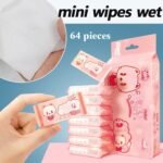 Mini Portable Wet Wipes Travel Pack – Disposable Hand & Face Cleansing Wipes 64pcs - Image 2