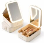 Portable Makeup Organizer Case with LED Lighted Mirror