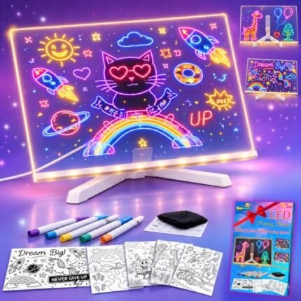Glowing LED Note & Drawing Board with Adjustable Stand