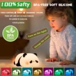 Lying Panda Silicone LED Night Light – 7-Color Changing - Image 2