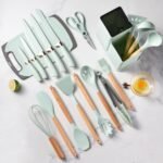 19-Piece Premium Silicone Cooking Utensils & Kitchen Knife Block Set - Image 2