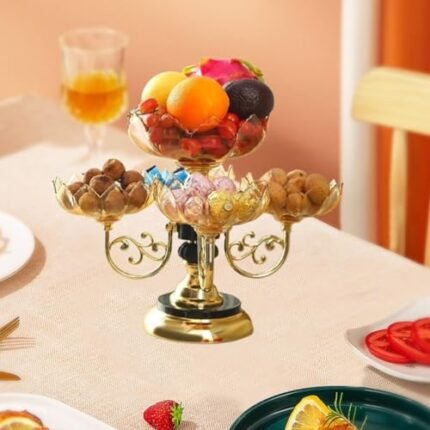 Luxury 360° Rotating Multi-Tier Snack & Candy Bowl Stand
