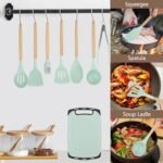 19-Piece Premium Silicone Cooking Utensils & Kitchen Knife Block Set - Image 6