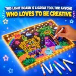Glowing LED Note & Drawing Board with Adjustable Stand - Image 2