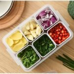 6-Compartment Fridge Storage Container with Removable Drain Baskets - Image 4