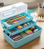3-Layer Foldable Cantilever Storage Organizer Box with Handle