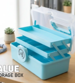 3-Layer Foldable Cantilever Storage Organizer Box with Handle - Image 3