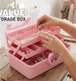 3-Layer Foldable Cantilever Storage Organizer Box with Handle