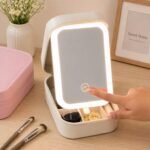Portable Makeup Organizer Case with LED Lighted Mirror - Image 2