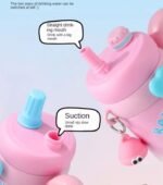 Cute Cartoon Insulated Sipper Tumbler with Handle & Straw - Image 4