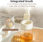 Glass Oil Dispenser Bottle with Extendable Silicone Basting Brush - Image 4