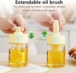 Glass Oil Dispenser Bottle with Extendable Silicone Basting Brush