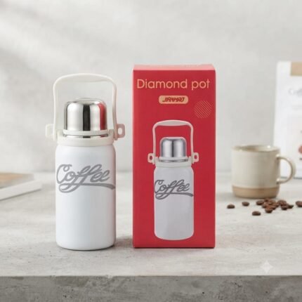 Luxury Insulated Stainless Steel "Coffee" Thermal Water Bottle with Shoulder Strap