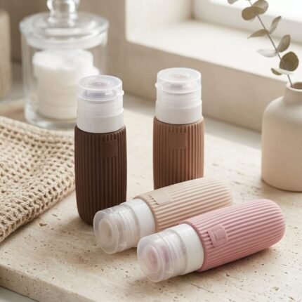 Leak-Proof Silicone Travel Toiletry Bottles Set