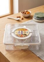 6-Compartment Clear Snack Box Organizer with Handle & Airtight Locking Lid