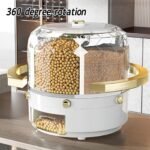 360° Rotating Grain & Rice Dispenser with Gold-Plated Buttons - Image 2