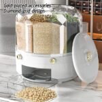 360° Rotating Grain & Rice Dispenser with Gold-Plated Buttons - Image 3