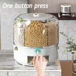 360° Rotating Grain & Rice Dispenser with Gold-Plated Buttons