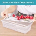 Clear Fridge Storage Organizer Container with Lid & Drain Tray - Image 2