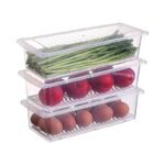 Clear Fridge Storage Organizer Container with Lid & Drain Tray - Image 4