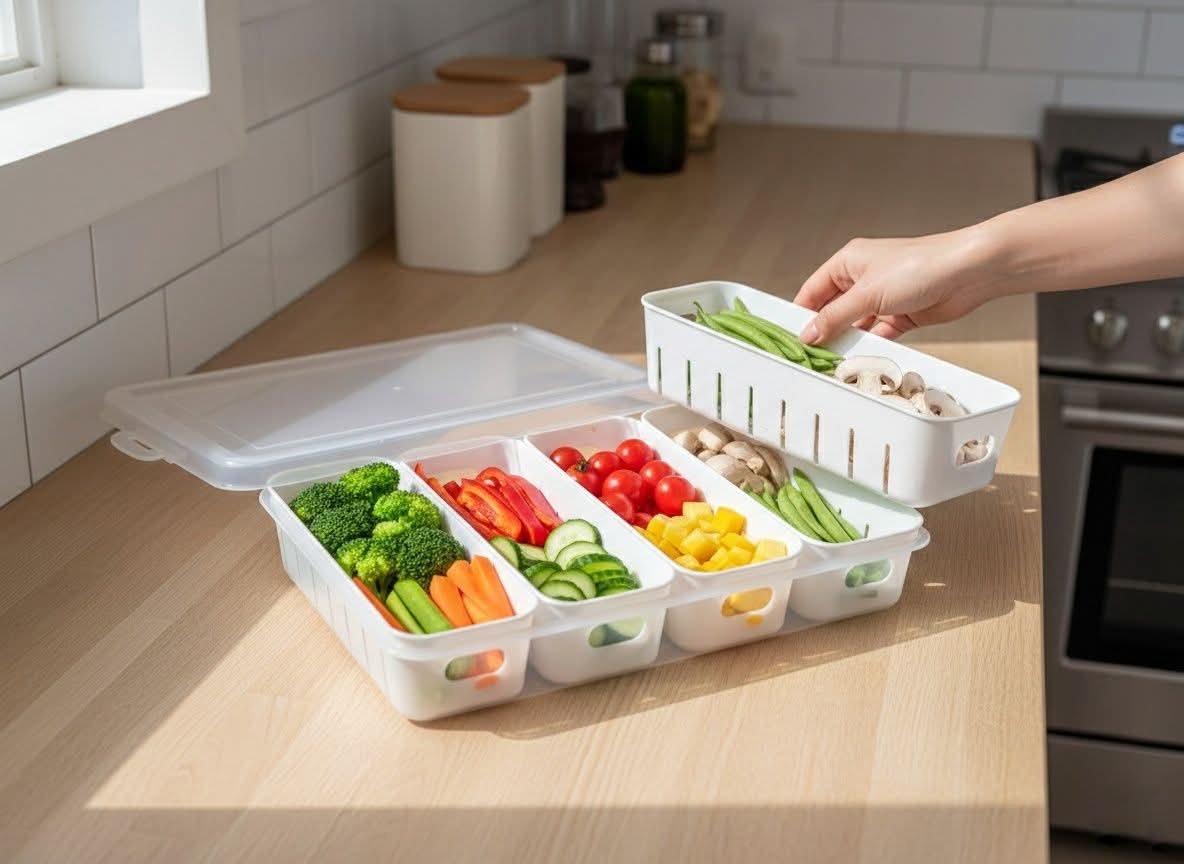 WhatsApp Image 2026-09-06 at 6.19.28 PM (1) 4-Compartment Meal Prep & Vegetable Storage Container Set - Image 1