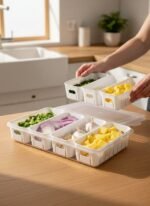4-Compartment Meal Prep & Vegetable Storage Container Set - Image 3