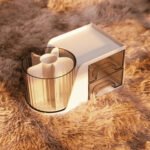 360° Rotating Makeup Brush Holder with 2 Clear Drawers - Image 2