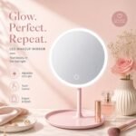 Rechargeable LED Vanity Makeup Mirror with Storage Tray - Image 2